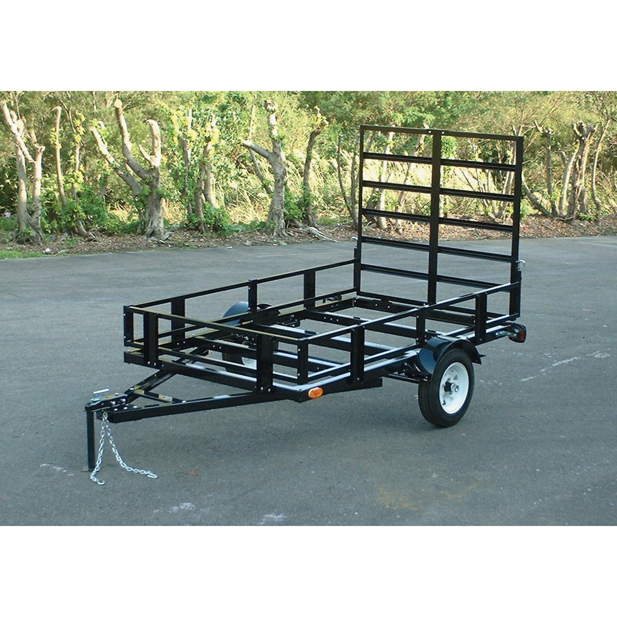 5ft. x 8ft. Heavy-Duty Trailer with 5.30-12in. Tires, Ramp and Side Rails